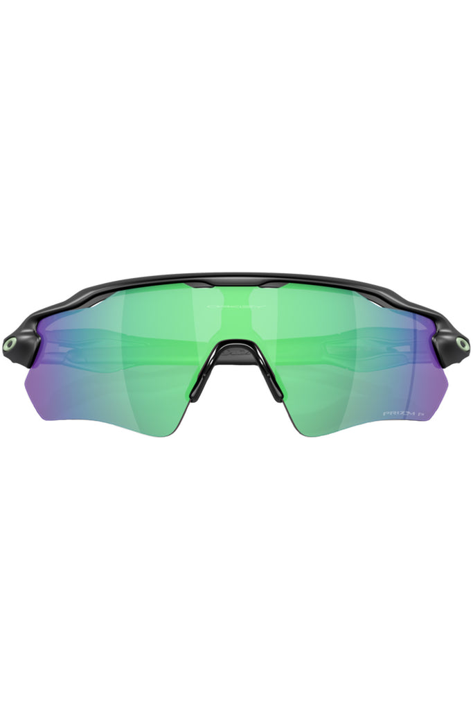  The Radar EV path sunglasses in matte black colour and prizma jade lenses from the brand OAKLEY