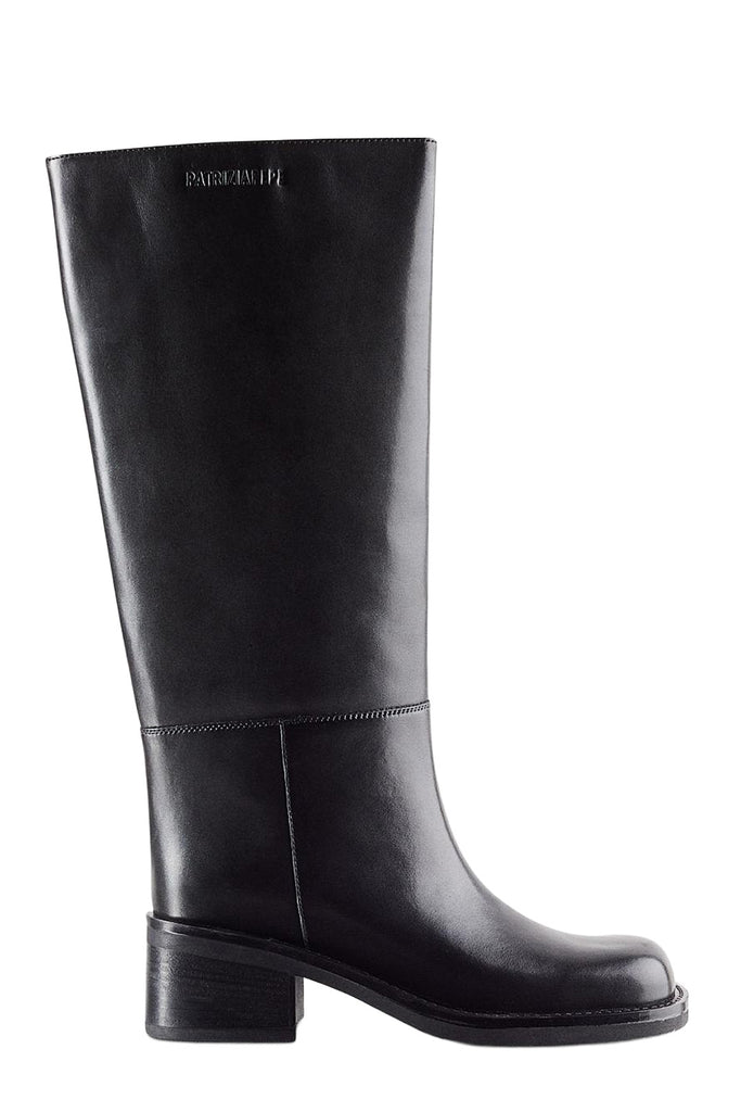Daily Square Leather Knee Boots