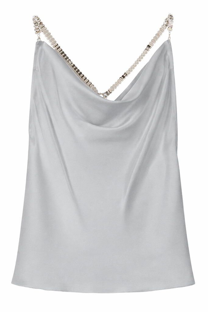 Jewel Detail 100% Silk Top