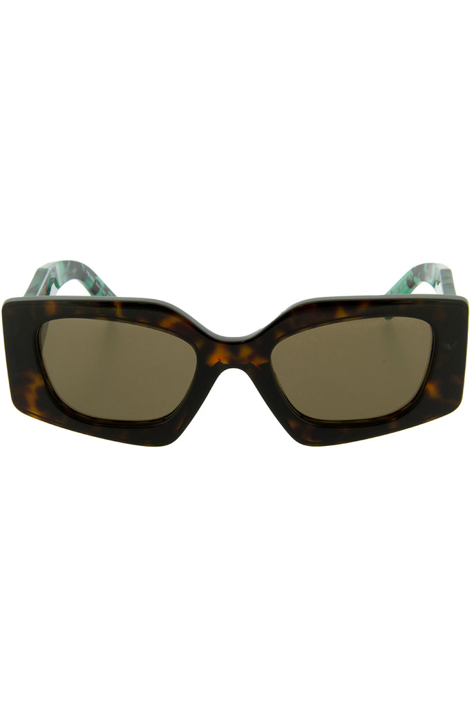 The Temple Geometric Sunglasses in Turtoise colour from the brand PRADA