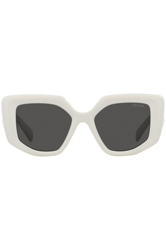 The geometric oversize-frame signature logo-plaque sunglasses from the brand PRADA