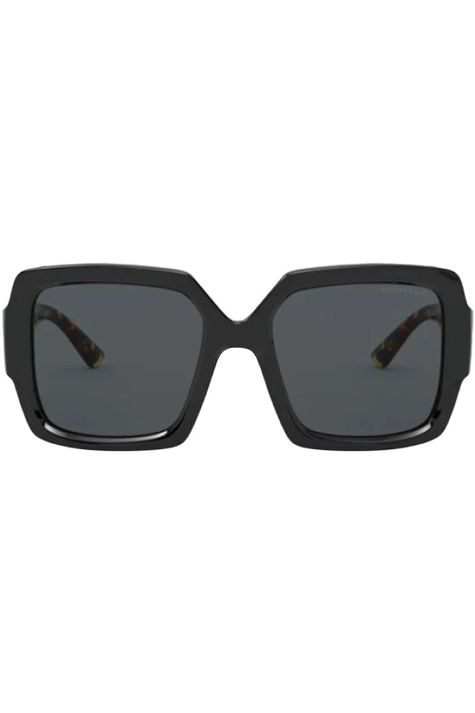 The pillow-frame monochrome logo-temple sunglasses from the brand PRADA