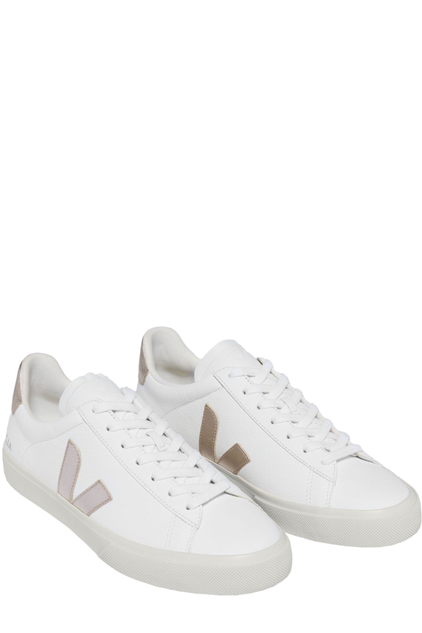 The Campo Chromefree leather sneakers in white and rose gold colours from the brand VEJA