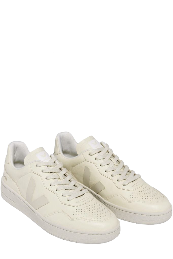 The V-90 organic-traced leather sneakers in cashew and pierre colours from the brand VEJA