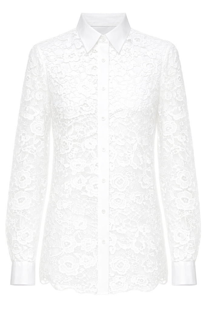 Oversize Wide-Cuff Lace Shirt