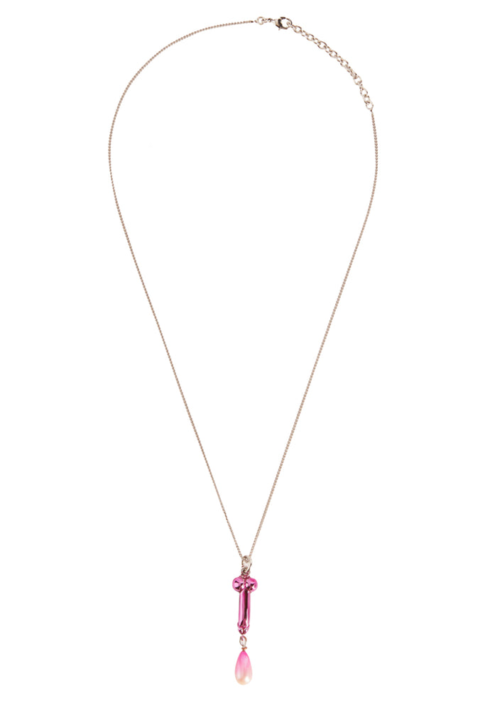 The P*nis Necklace in fuchsia colour from the brand VIVETTA