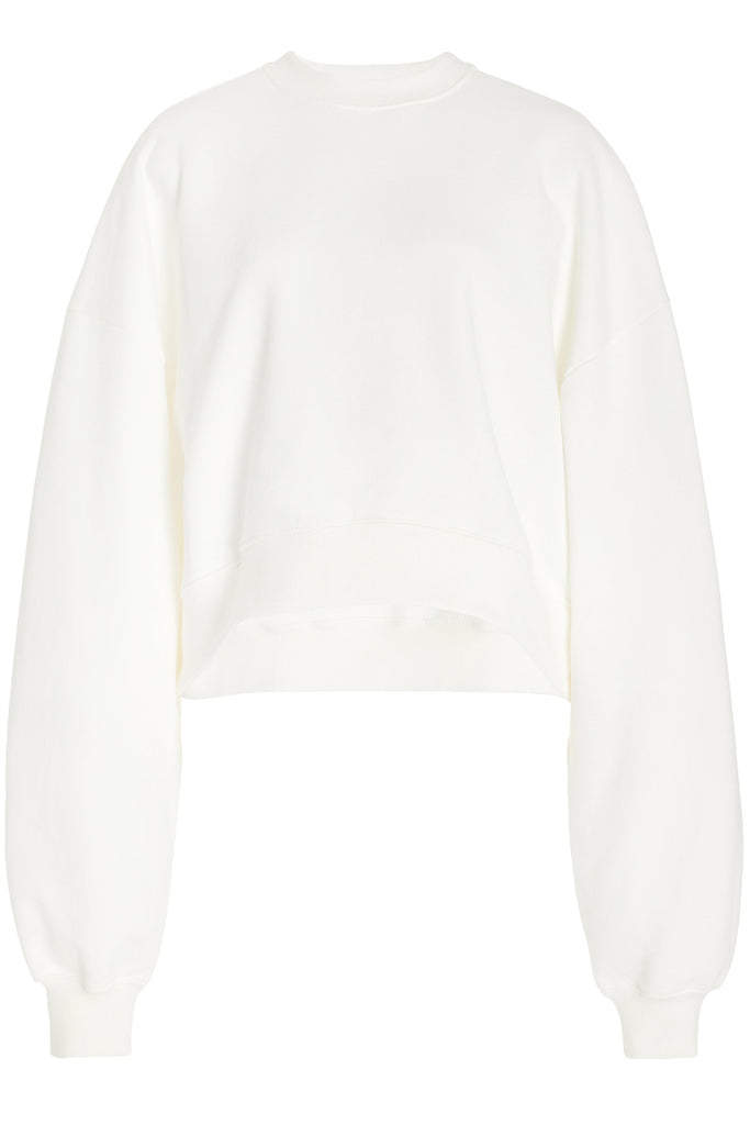 The Oversize Long-Sleeve Track Top in off white colour from the brand Wardrobe.NYC