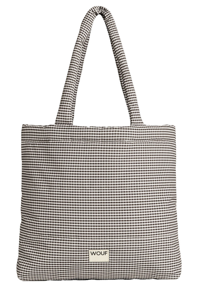 The Chloe tote bag in black and white colors from the brand WOUF