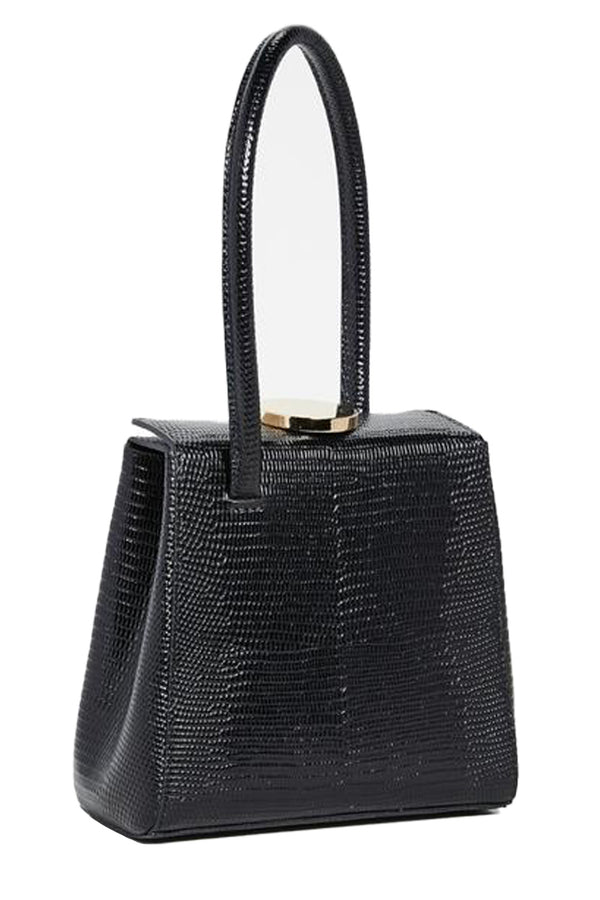 Mademoiselle Lizard-Embossed Leather Handbag