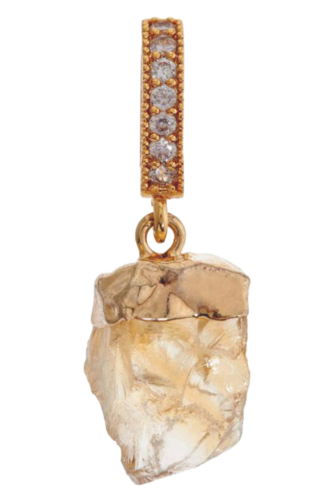 Citrine Pendant With Pave Connector