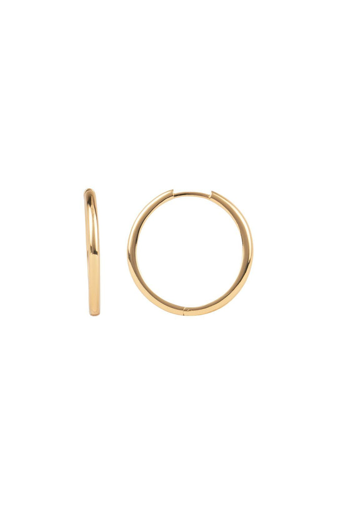 all the luck in the world plain huggie hoop earrings gold fulbevalo