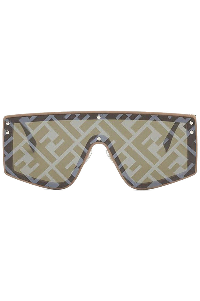 Fendi Fabulous Monogrammed Shield Sunglasses