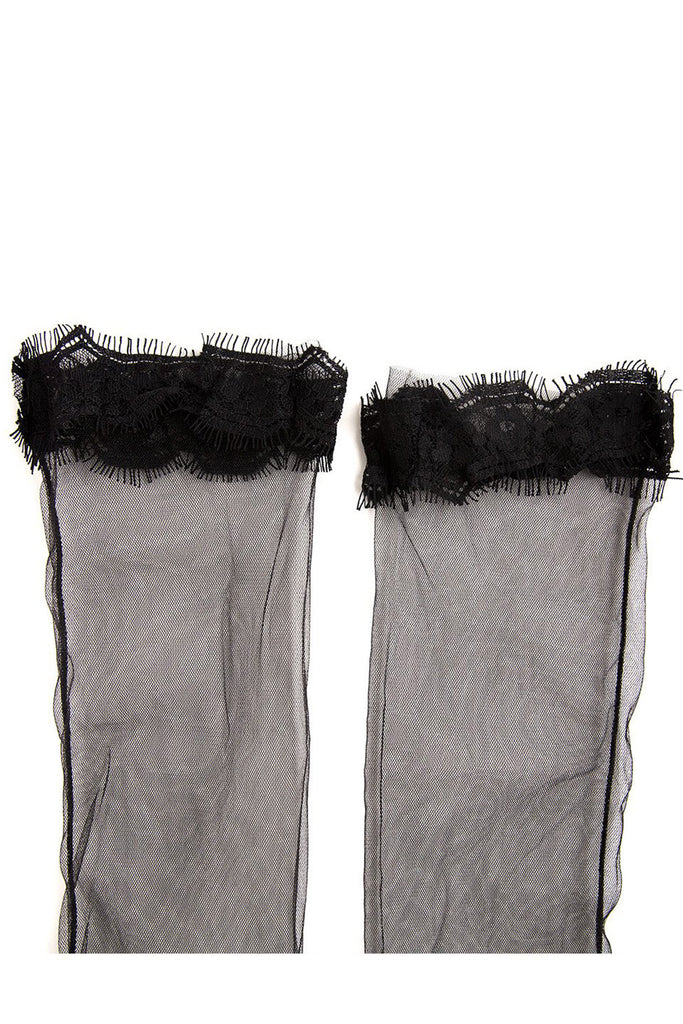 Sheer Socks With Lace Trim
