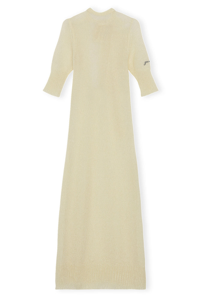 Mohair-Blend O-Neck Midi Dress