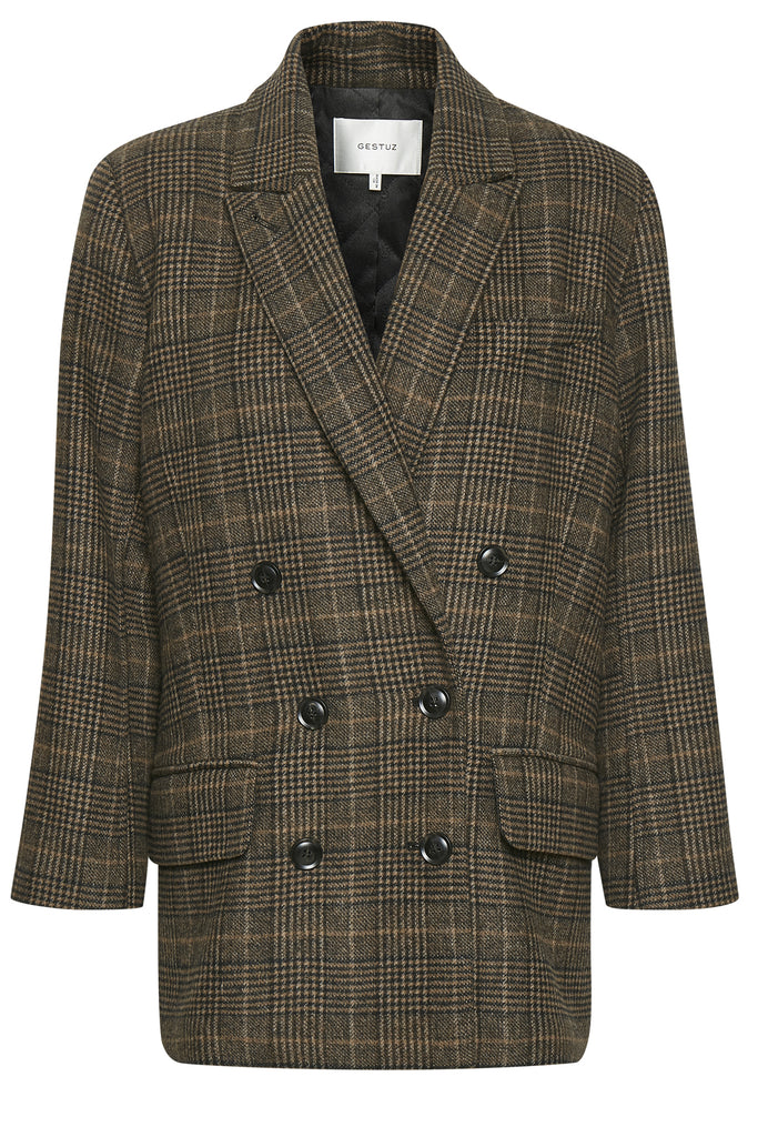 Paola Checked Double-Breasted Blazer