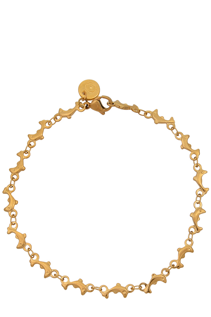 The Delfina anklet in gold color from the brand MAYOL JEWELRY