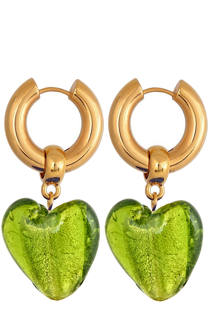 The Heart Of Glass earrings in emerald color from the brand MAYOL JEWELRY.
