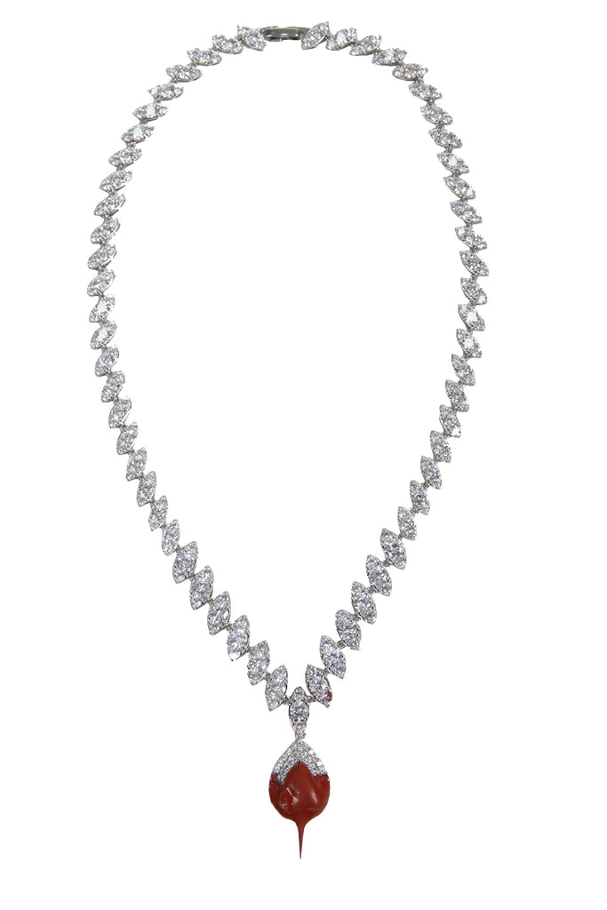 The diamond dip crystal-embellished necklace in burgundy color from the brand OTTOLINGER