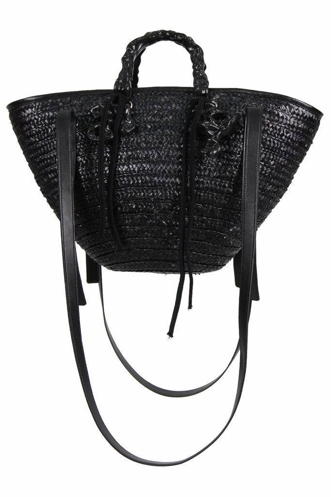 The Otto beach basket bag in black color from the brand OTTOLINGER