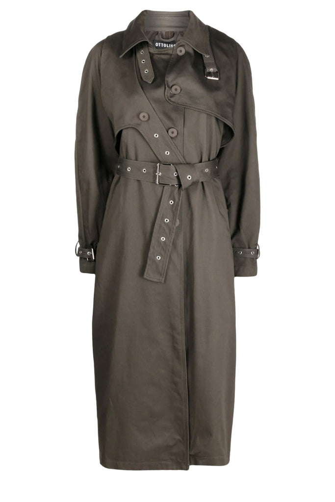The Otto wrap trench coat in tobacco color from the brand OTTOLINGER