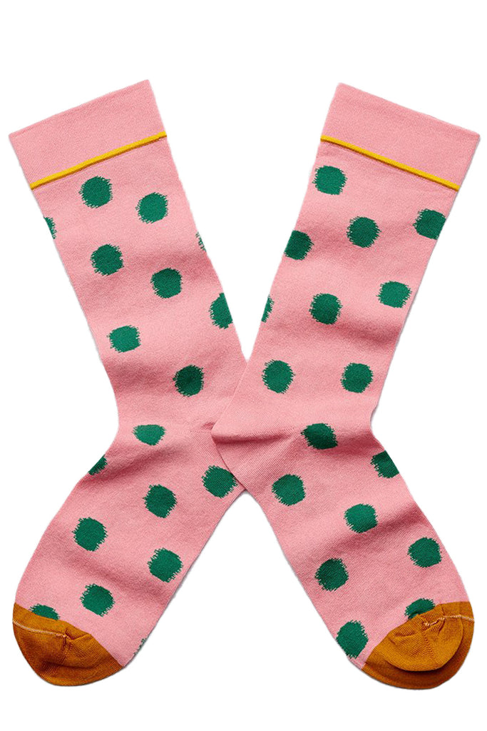 Peach Pink Polka Dot Socks
