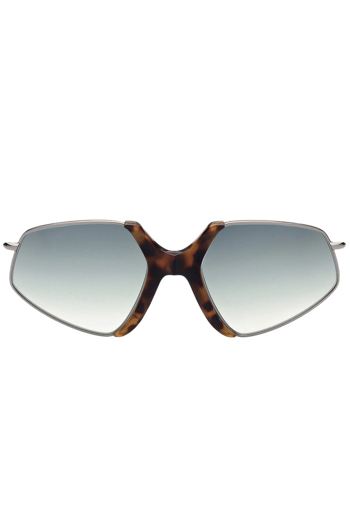 Geometric Metal Sunglasses With Acetate Insert