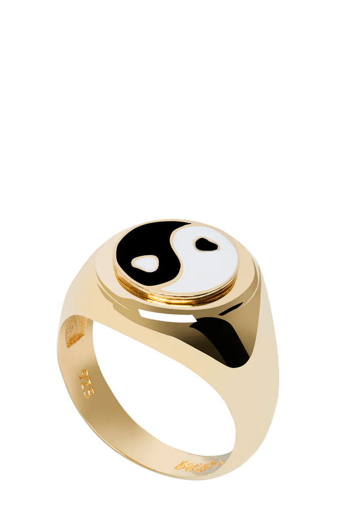 The Yin/Yang ring in gold and black colors from the brand WILHELMINA GARCIA